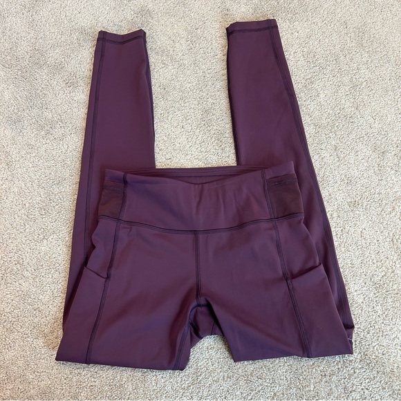 🪷CRZ YOGA High Waisted Compression Leggings Pockets  28”Arctic Plum Sz S/4-6 - Picture 3 of 13